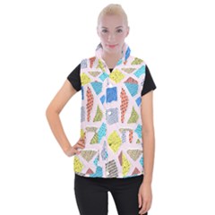 Pattern With Pieces Paper Women s Button Up Vest by Wegoenart
