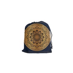Luxury Mandala Background With Golden Arabesque Pattern Arabic Islamic East Style Premium Vector Drawstring Pouch (xs) by Wegoenart