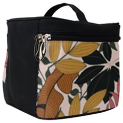 Fashionable Seamless Tropical Pattern With Bright Pink Green Flowers Make Up Travel Bag (big)