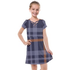 Seamless Pattern Check Fabric Texture Kids  Cross Web Dress by Wegoenart