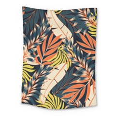Original Seamless Tropical Pattern With Bright Orange Flowers Medium Tapestry by Wegoenart