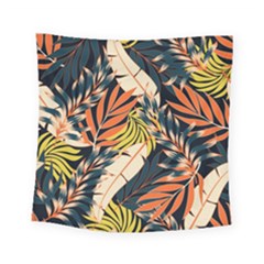 Original Seamless Tropical Pattern With Bright Orange Flowers Square Tapestry (small) by Wegoenart