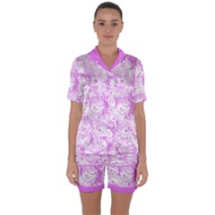 Pink Hentai  Satin Short Sleeve Pyjamas Set