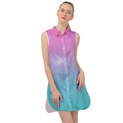 Pastel Goth Galaxy  Sleeveless Shirt Dress by thethiiird