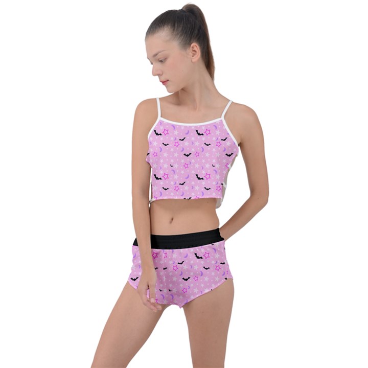 Spooky Pastel Goth  Summer Cropped Co-Ord Set