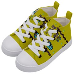 Peace People Hippie Friends And Free Living Fauna Kids  Mid-top Canvas Sneakers by pepitasart