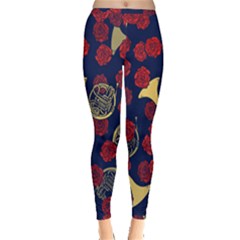 Roses French Horn  Inside Out Leggings by BubbSnugg