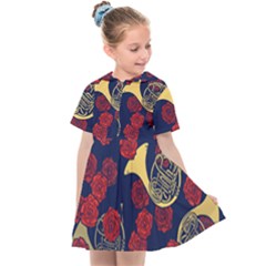 Roses French Horn  Kids  Sailor Dress by BubbSnugg
