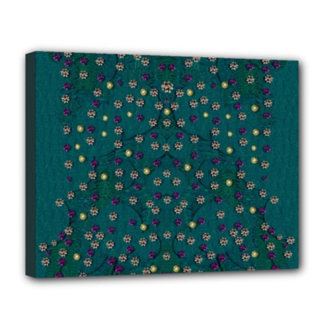 Reef Filled Of Love And Respect With  Fauna Ornate Canvas 14  X 11  (stretched) by pepitasart