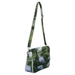 Away From The City Cutout Painted Shoulder Bag With Back Zipper