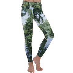 Away From The City Cutout Painted Kids  Lightweight Velour Classic Yoga Leggings by SeeChicago