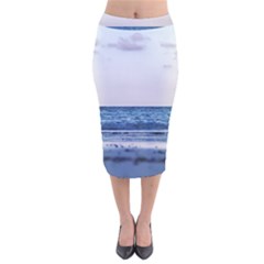 Pink Ocean Hues Velvet Midi Pencil Skirt by TheLazyPineapple