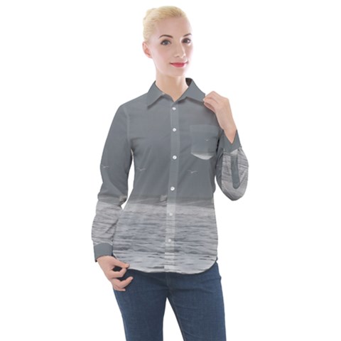 Stormy Seas Women s Long Sleeve Pocket Shirt by TheLazyPineapple