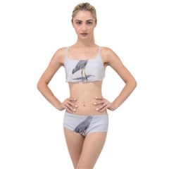 Beach Heron Bird Layered Top Bikini Set by TheLazyPineapple