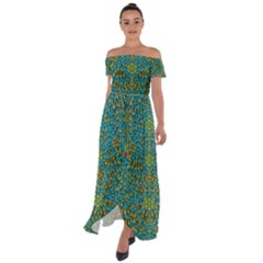 Sun In  The Soft Rainfall Nature Is Blooming Off Shoulder Open Front Chiffon Dress by pepitasart