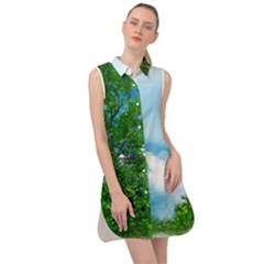 Airbrushed Sky Sleeveless Shirt Dress by Fractalsandkaleidoscopes
