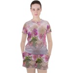 Nature Landscape Flowers Peonie Women s Tee and Shorts Set
