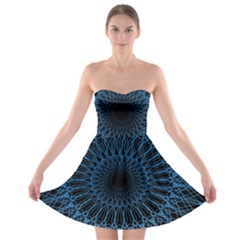 Abstract Rosette Web Network Strapless Bra Top Dress by Vaneshart