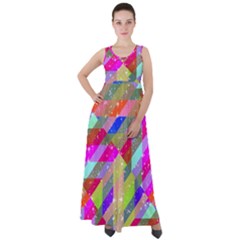 Multicolored Party Geo Design Print Empire Waist Velour Maxi Dress by dflcprintsclothing