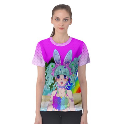 Beach Bunny Shirt (collab With Prismatic Fanatic) Women s Sport Mesh Tee by Deltaavi