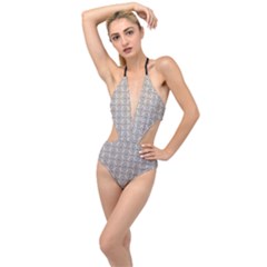 Timeless - Black & Abalone Grey Plunging Cut Out Swimsuit by FashionBoulevard