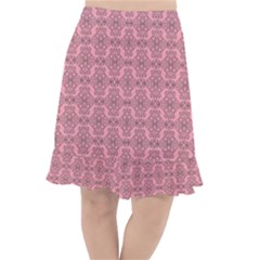 Timeless - Black & Flamingo Pink Fishtail Chiffon Skirt by FashionBoulevard