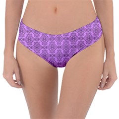 Timeless - Black & Lavender Purple Reversible Classic Bikini Bottoms by FashionBoulevard
