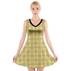 Timeless - Black & Mellow Yellow V-neck Sleeveless Dress by FashionBoulevard