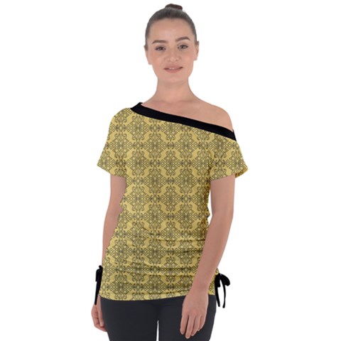 Timeless - Black & Mellow Yellow Tie-up Tee by FashionBoulevard