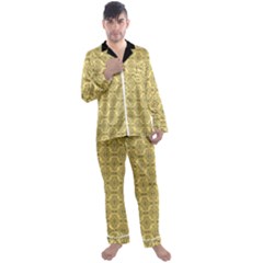 Timeless - Black & Mellow Yellow Men s Satin Pajamas Long Pants Set by FashionBoulevard