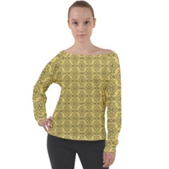 Timeless - Black & Mellow Yellow Off Shoulder Long Sleeve Velour Top by FashionBoulevard
