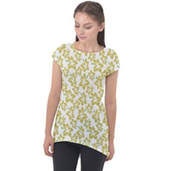 Cute Flowers - Ceylon Yellow Cap Sleeve High Low Top by FashionBoulevard