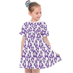 Cute Flowers - Imperial Purple Kids  Sailor Dress by FashionBoulevard
