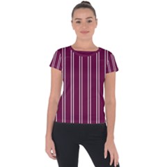 Nice Stripes - Boysenberry Purple Short Sleeve Sports Top 
