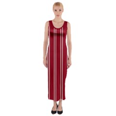 Nice Stripes - Carmine Red Fitted Maxi Dress by FashionBoulevard