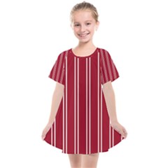 Nice Stripes - Carmine Red Kids  Smock Dress by FashionBoulevard