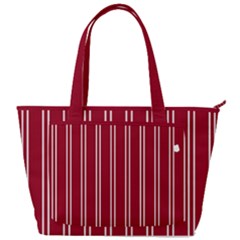 Nice Stripes - Carmine Red Back Pocket Shoulder Bag  by FashionBoulevard