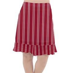 Nice Stripes - Carmine Red Fishtail Chiffon Skirt by FashionBoulevard