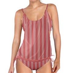 Nice Stripes - Indian Red Tankini Set by FashionBoulevard
