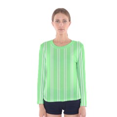 Nice Stripes - Mint Green Women s Long Sleeve Tee
