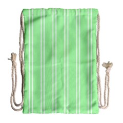 Nice Stripes - Mint Green Drawstring Bag (large)