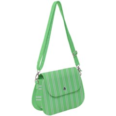 Nice Stripes - Mint Green Saddle Handbag