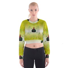 Birds And Sunshine With A Big Bottle Peace And Love Cropped Sweatshirt by pepitasart