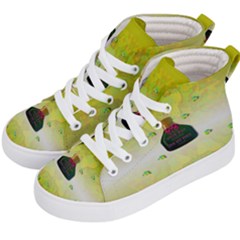 Birds And Sunshine With A Big Bottle Peace And Love Kids  Hi-top Skate Sneakers by pepitasart