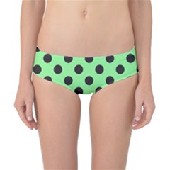 Polka Dots Black On Mint Green Classic Bikini Bottoms by FashionBoulevard
