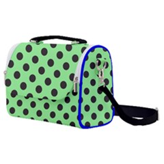 Polka Dots Black On Mint Green Satchel Shoulder Bag