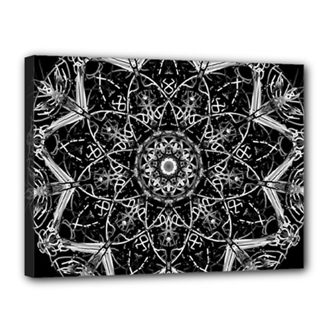 Black And White Pattern Canvas 16  X 12  (stretched) by Sobalvarro