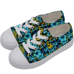 Flower Island And A Horizon Kids  Low Top Canvas Sneakers by pepitasart
