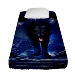 Awesome Wolf In The Gate Fitted Sheet (single Size) by FantasyWorld7