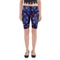 Awesome Wolf In The Gate Yoga Cropped Leggings by FantasyWorld7